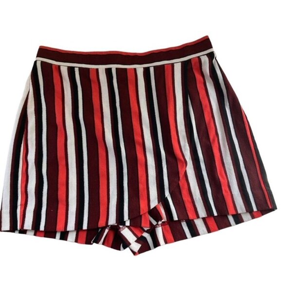 Express Women's Striped Orange White Brown Skort Size Medium - Picture 1 of 6